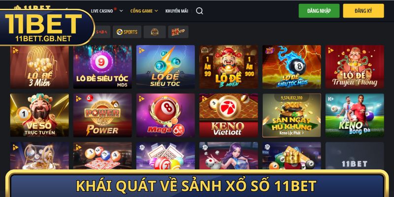 Khái quát về sảnh xổ số 11BET