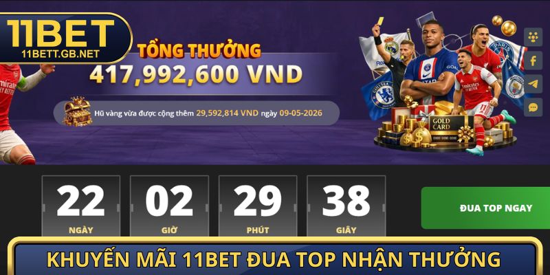 Khuyến Mãi 11Bet - Tổng Hợp Những Ưu Đãi Hot Trong 2026 2 Khuyến mãi 11Bet đua top nhận thưởng