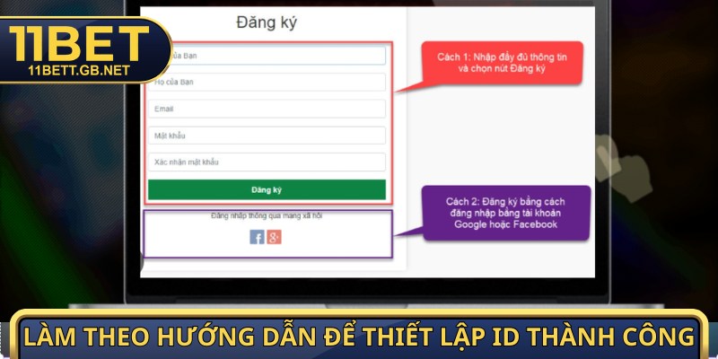 Làm theo hướng dẫn để thiết lập ID thành công